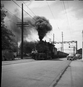 Pacific Coast Railroad freight cars at Renton, Washington in 1950.