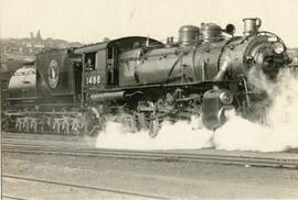 Great Northern Railway steam locomotive 1486 at Interbay, Washington, undated.