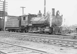 Northern Pacific steam locomotive 70 at Chehalis, Washington, in 1945.