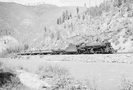 Northern Pacific steam locomotive 4025 at Haugan, Montana, in 1952.