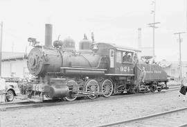 Northern Pacific steam locomotive 924 at Chehalis, Washington, in 1977.