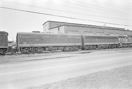 Burlington Northern diesel locomotive 735 at Auburn, Washington in 1971.