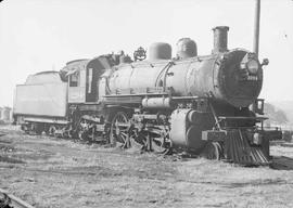 Northern Pacific steam locomotive 2206 at South Tacoma, Washington, in 1949.