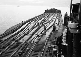 Burlington Northern Santa Fe Railway barge at Vancouver, British Columbia, on January 27, 1976.