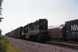 Norfolk & Western Railway diesel locomotive 2838 at East Wayne, Indiana on July 24, 1986.