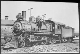 Northern Pacific steam locomotive 402 at Butte, Montana, circa 1902.