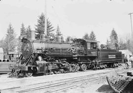 Rayonier Incorporated Steam Locomotive Number 90 at Railroad Camp, Washington in March, 1962.