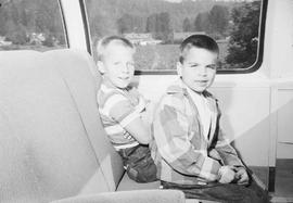 Passengers aboard Northern Pacific Vista-Dome North Coast Limited in 1955.