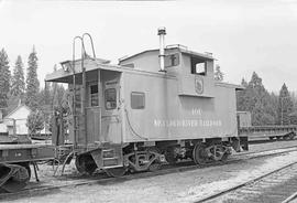 Mccloud River Railroad Steel Caboose Number 101 at Mccloud, California in August, 1977.