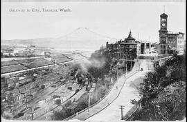 Northern Pacific Half Moon yard at Tacoma, Washington, circa 1910.