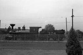 Canadian Pacific Railway steam locomotive 374 at Vancouver, British Columbia, circa 1980.