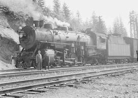 Northern Pacific steam locomotive 1776 at Stampede, Washington, in 1946.