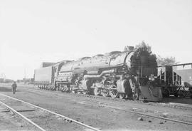 Northern Pacific steam locomotive 5125 at Laurel, Montana, circa 1953.