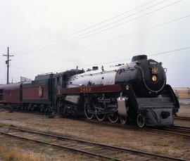 Canadian Pacific Railway steam locomotive 2860 at North Vancouver, British Columbia in 1970.