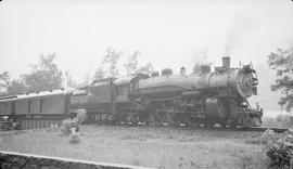 Union Pacific Railroad steam locomotive number 3224 at Bonneville, Oregon in 1939.