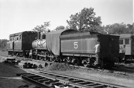 Canadian Railway Museum steam locomotive 5 at Delson, Quebec on August 24, 1969.