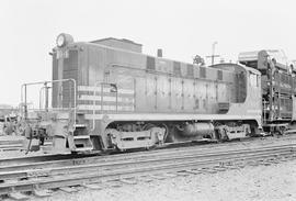 Burlington Northern diesel locomotive 404 at Tacoma, Washington in 1971.