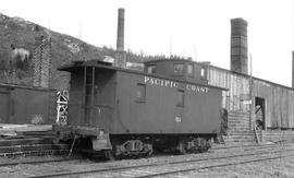 Pacific Coast Railroad caboose number 54 at Taylor, Washington, circa 1940.