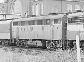 Burlington Northern diesel locomotive 9703 at Tacoma, Washington in 1971.