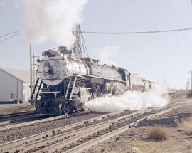 Spokane, Portland & Seattle Railway steam locomotive number 700 at Kennewick, Washington in 1...