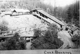 Seattle Coal and Transportation Company coal bunker  at Coal Creek, Washington, circa 1910.