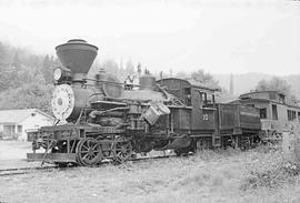 Klamath & Hoppow Valley Railroad Steam Locomotive Number 10 at Klamath, California in 1973.