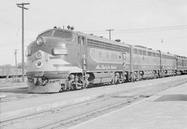 Northern Pacific diesel locomotive number 6507 at Pasco, Washington, in 1951.