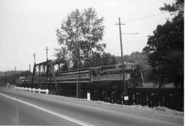 Pacific Coast Railroad passenger train at Maple Valley, Washington in 1958.