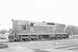 Burlington Northern diesel locomotive 6194 at Sheridan, Wyoming in 1972.