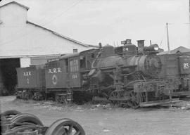 Almanor Railroad Steam Locomotive Number 104 at Tacoma, Washington, circa 1950.