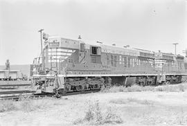 Burlington Northern diesel locomotive 6050 at Galesburg, Illinois in 1972.