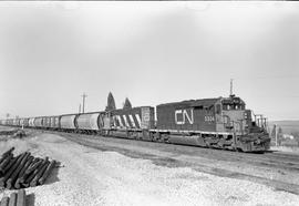 Canadian National Railway Company diesel locomotive 5004 at Matsqui, British Columbia on February...