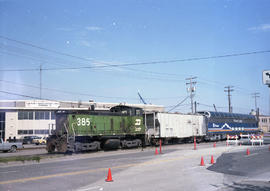 Holland America Westours passenger car 508 at West Seattle, Washington on April 23, 1987.