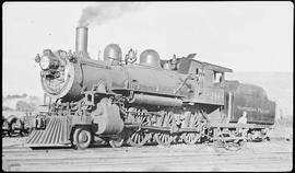 Northern Pacific steam locomotive 244 at Lewiston, Idaho, in 1947.