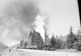 Rayonier Incorporated Steam Locomotive Number 38 at Railroad Camp, Washington in March, 1962.