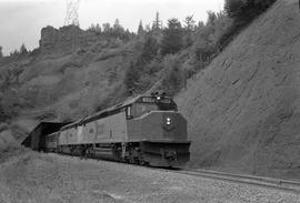 Amtrak diesel locomotive 564 at Stampede, Washington on September 8, 1974.