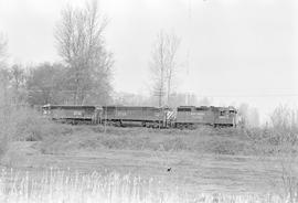 Burlington Northern diesel locomotive 6583 at Tacoma, Washington in 1972.