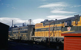 Spokane, Portland and Seattle Railway diesel locomotive 860 at Vancouver, Washington in 1961.