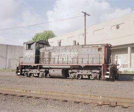 Southern Pacific Railroad diesel locomotive number 2608 at Portland, Oregon in 1990.