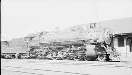 Northern Pacific steam locomotive 2238 at Yakima, Washington, in 1937.