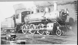 Northern Pacific steam locomotive 249 at Tacoma, Washington, in 1937.