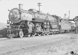 Northern Pacific steam locomotive 2605 at Seattle, Washington, circa 1946.