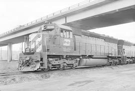 Burlington Northern diesel locomotive 6510 at Auburn, Washington in 1973.