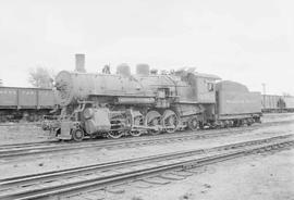 Northern Pacific steam locomotive 2502 at Glendive, Montana, in 1953.