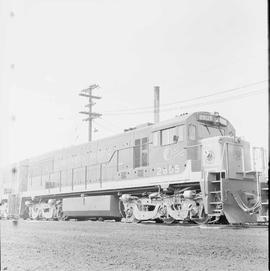 Northern Pacific diesel locomotive number 2805 at Auburn, Washington, in 1967.