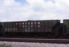 Northern Pacific hopper car number 76466 at Hastings, Nebraska, in 1990.