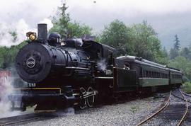 Northern Pacific steam locomotive 1070 at Wickersham, Washington, in 1977.