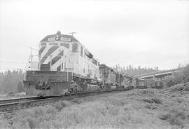 Burlington Northern diesel locomotive 1976 at Auburn, Washington in 1975.