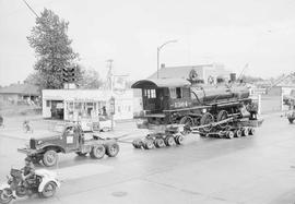 Northern Pacific steam locomotive 1364 at Ruston, Washington, in 1954.