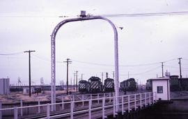 Burlington Northern turntable at Pasco, Washington, in 1984.